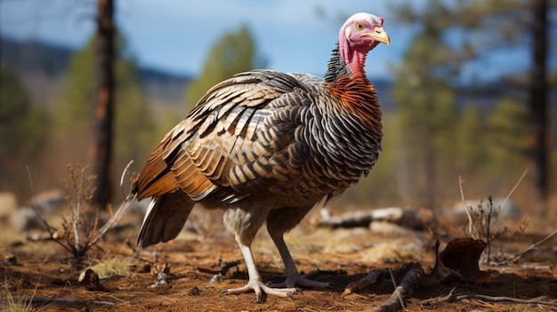 Wild turkey bird wild male tom osceola turkey meleagris gallopavo osceola generative ai