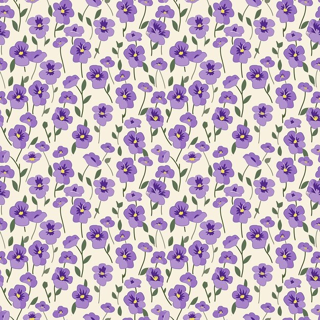 Wild violets seamless pattern can be used for gift wrapping wallpaper background