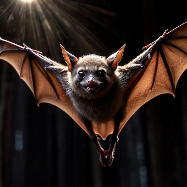 Foto wild vleermuisdier dat in de natuur leeft en deel uitmaakt van het ecosysteem