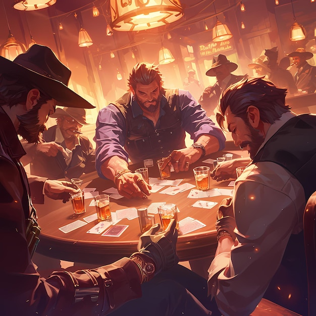 Wild West Gambling Scene