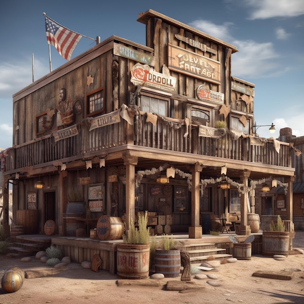 Photo wild west saloon generative ai