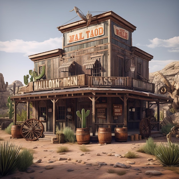 Photo wild west saloon generative ai