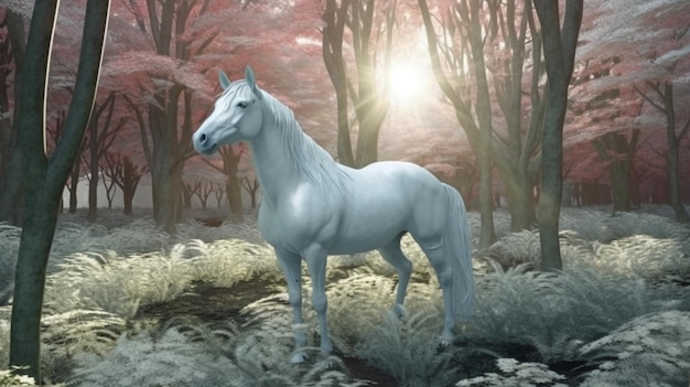Wild wit paard Mooi wit paard generatieve ai