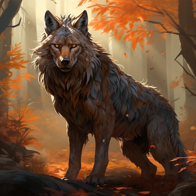 Wild wolf illustration