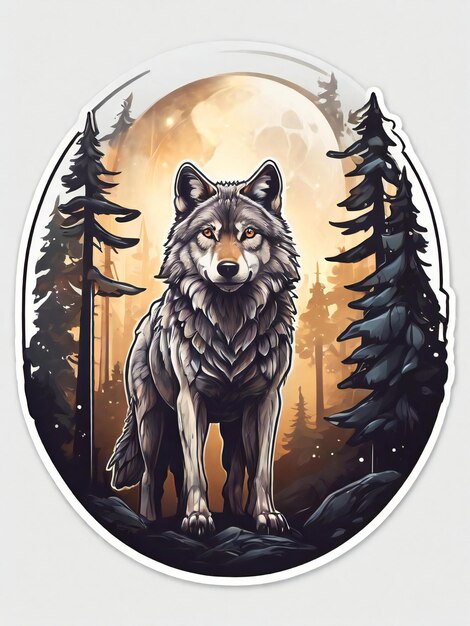 Foto wild wolf sticker majestic wolf stickers voor natuurliefhebbers