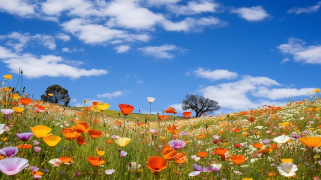 Wildbloemenveld in volle bloei