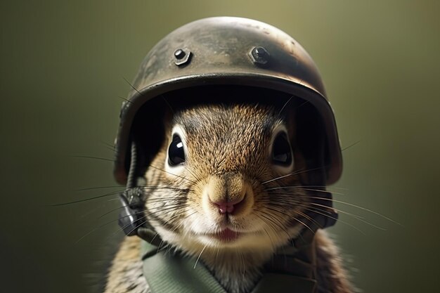 Wildcat Soldier Portret van een bobcat kitten met een helm