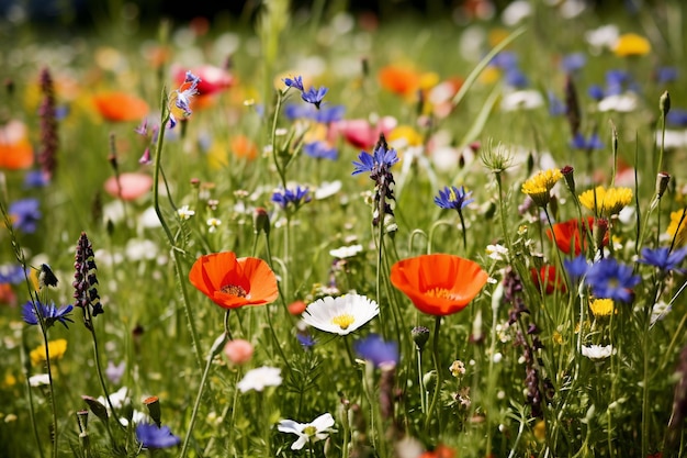 Foto wilde weide met bloemen en kruiden ar 32 c 25