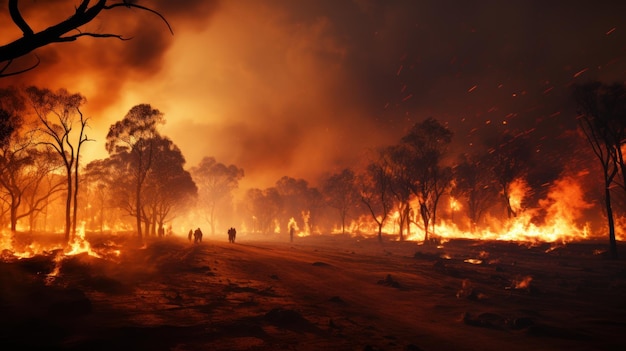 Wildfire in the Australian outback