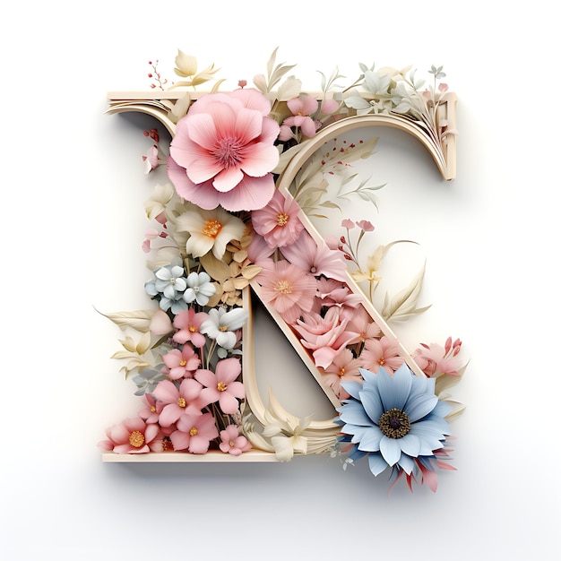Фото wildflower alphabet коллекция cottagecore в стиле бохо с высокой насыщенностью и чистыми краями
