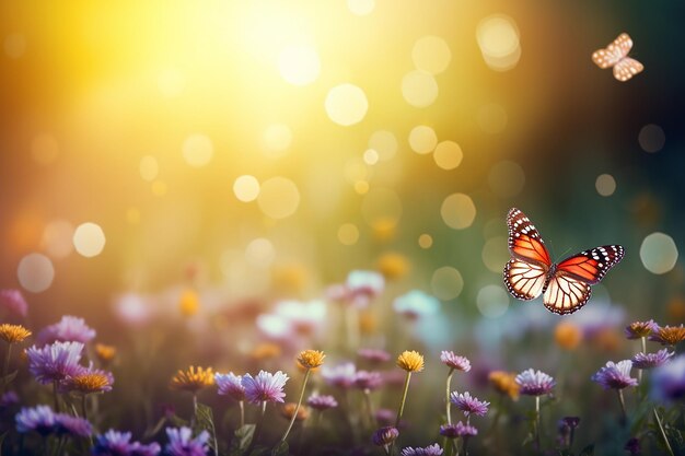 Wildflower bliss with butterfly