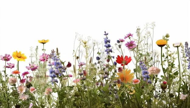 写真 野花の畑 水彩  ⁇ 細な野花 緑のハーブ 花の無縫のパターン  ⁇ き