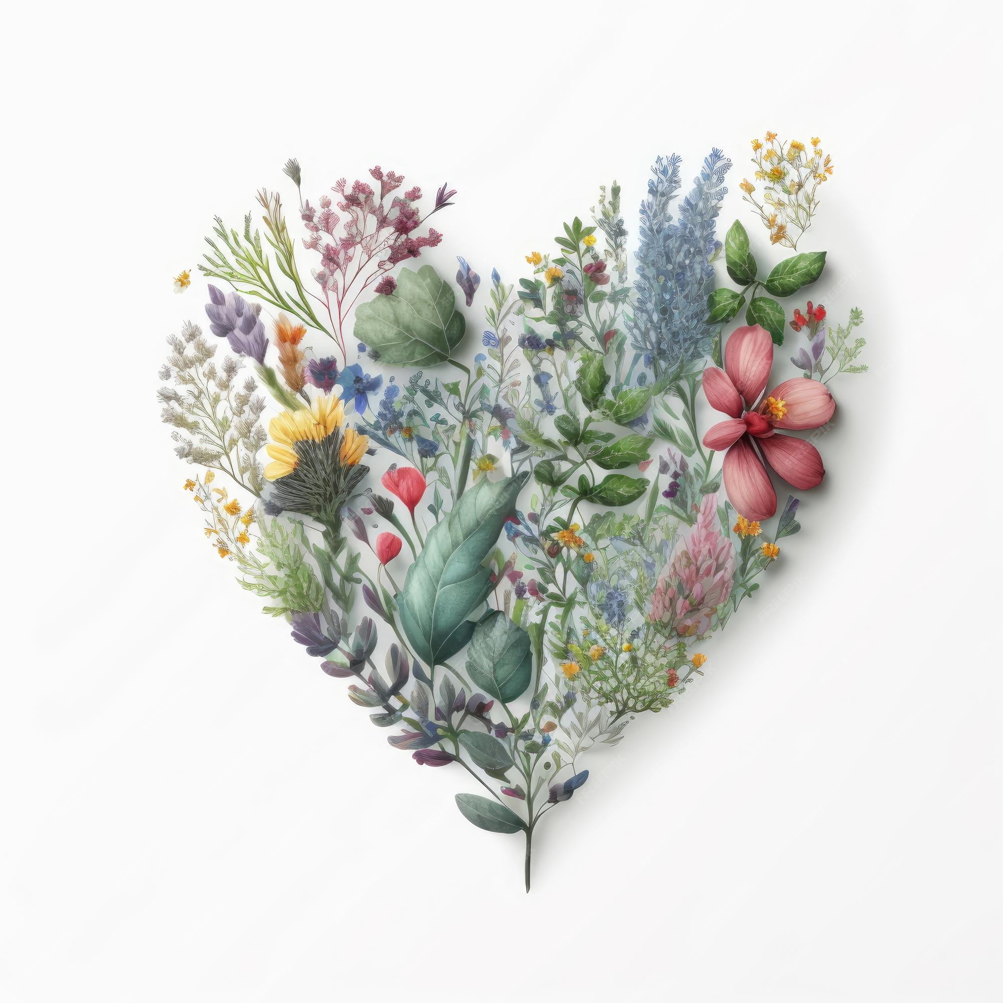 Premium Photo Wildflower heart wallpaper made by aiartificial