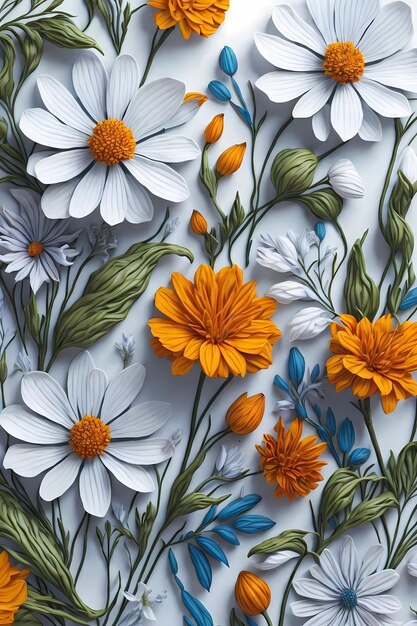 Photo wildflower patterns for colorful background