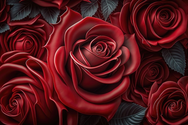 Дикий цветок роза цветочная рамка красная роза роза акварель дикий цветок для фоновой текстуры оберточный рисунок рамка или граница генеративная ai