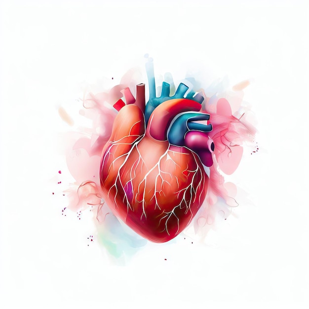 Wildflower Watercolor Heart Generative AI