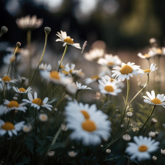 Wildflowers Madeliefjes Achtergrond Bloemen Plant Generatieve AI