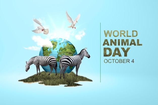 Photo wildlife animal and earth world animal day concept