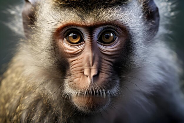 Wildlife CloseUp Shot Of A Macaque