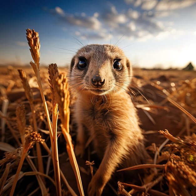 Fotografia della fauna selvatica di un suricato nella prateria