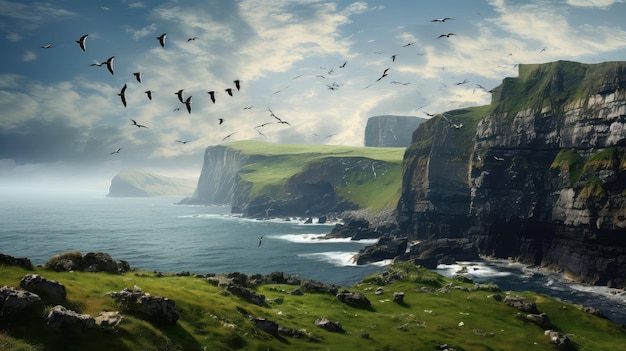 wildlife seabird colonies clifftop illustration fauna s colony morus bassanus northern wildlife seabird colonies clifftop