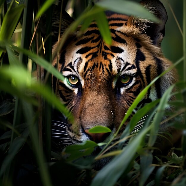 Foto foto della fauna selvatica che sussurra ai segreti della giungla