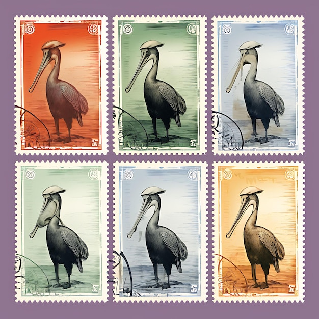 Фото Чудо дикой природы красочная милая и творческая коллекция печатных марок для животных