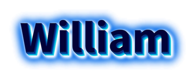 Photo william sign in text effect photo with a white background