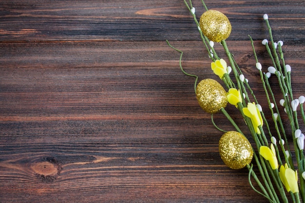 Willow branch on the table