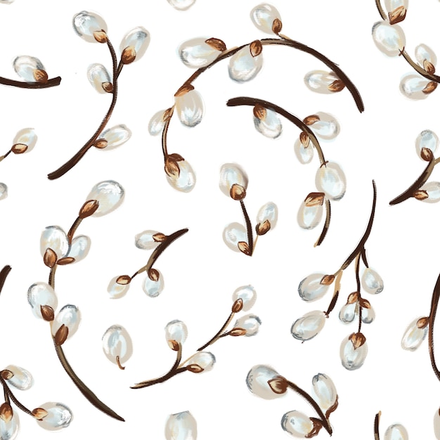 Willow twig seamless pattern Easter pattern Design for Easter