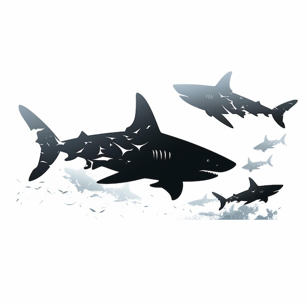 wimming haaien silhouet