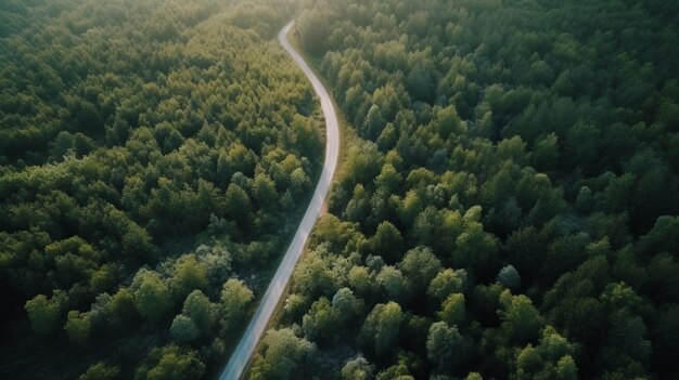 바람에 날리는 여름의 원시적인 거리 AI 생성