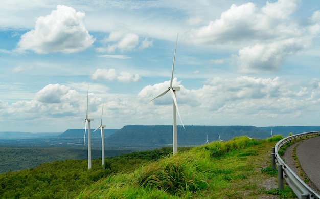 Wind energy Wind power Sustainable renewable energy Wind turbines generate electricity Windmill farm