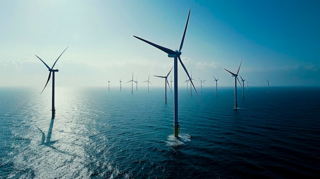 바다에서의 풍력 발전소 지속가능성 개념