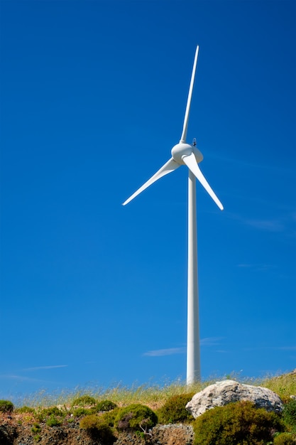 Wind generator turbines in sky