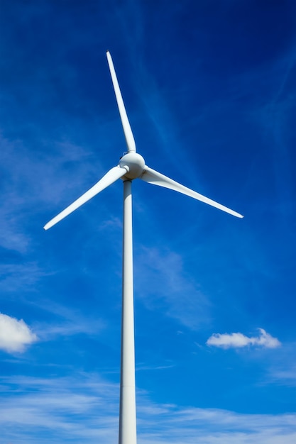 Wind generator turbines in sky