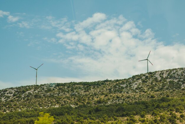 Photo wind green power ecological electricity industry