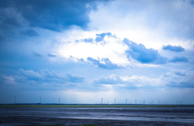 浜辺の風力発電