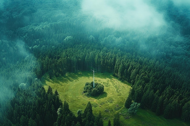 Photo wind power plant in green field near titisee neustadt germany