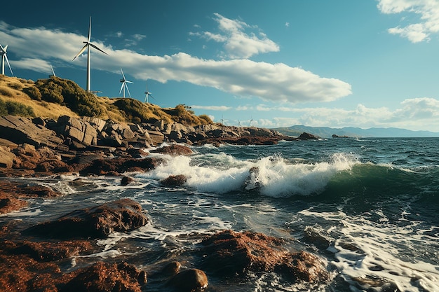 _Wind Power Symphony Turbines on Sea for EcoFriendly Energy_