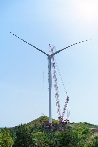 wind turbine under construction