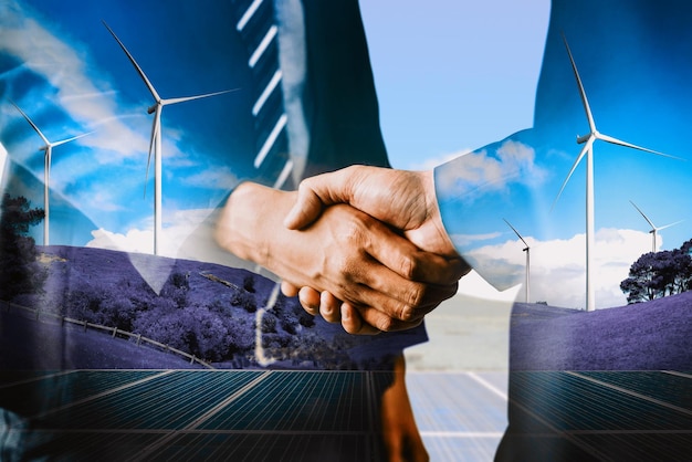 Wind turbine double exposure graphic interface uds