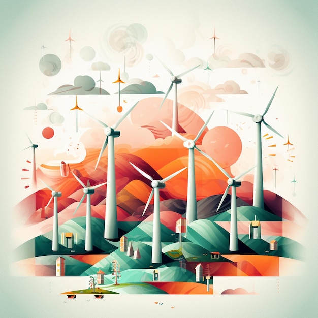 Photo wind turbine illustration