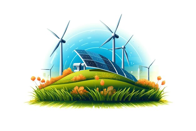 Photo wind turbine illustration
