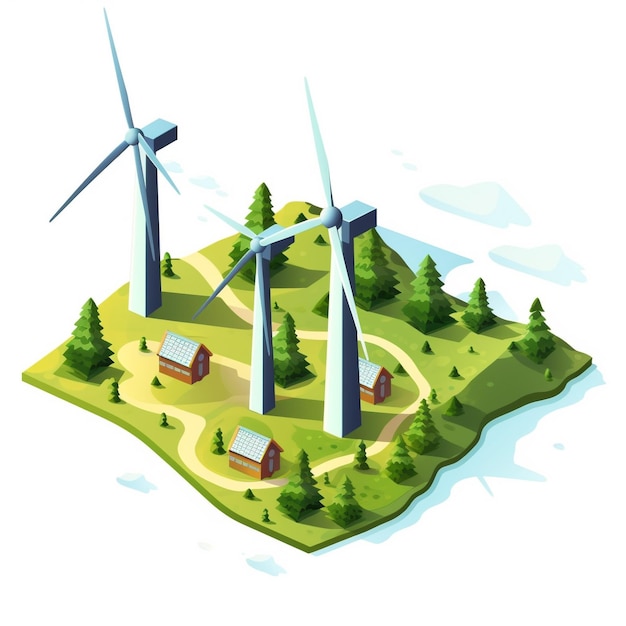 Photo wind turbine illustration