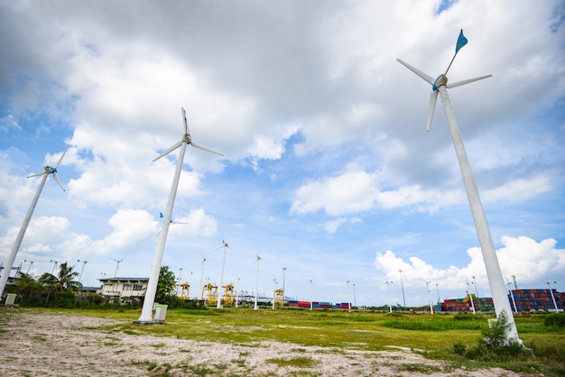 Wind turbine landscape natural energy green Eco power