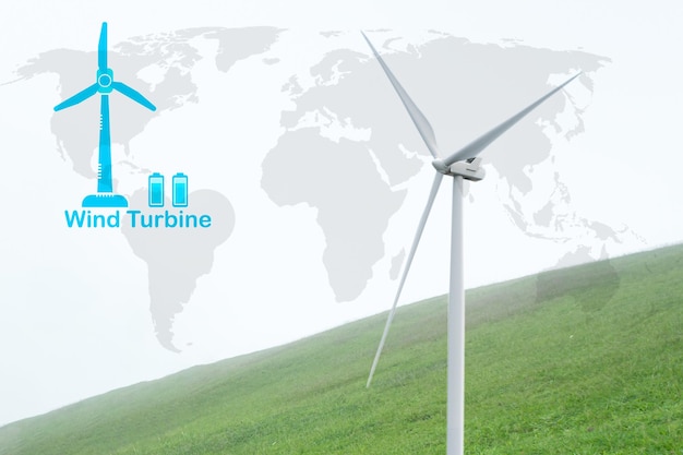 wind turbine smart city green energy concept