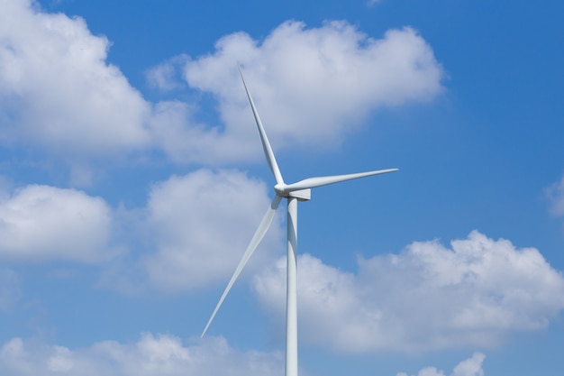 Foto turbina eolica nel parco eolico con cielo