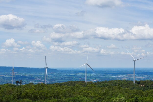 wind turbine with sky