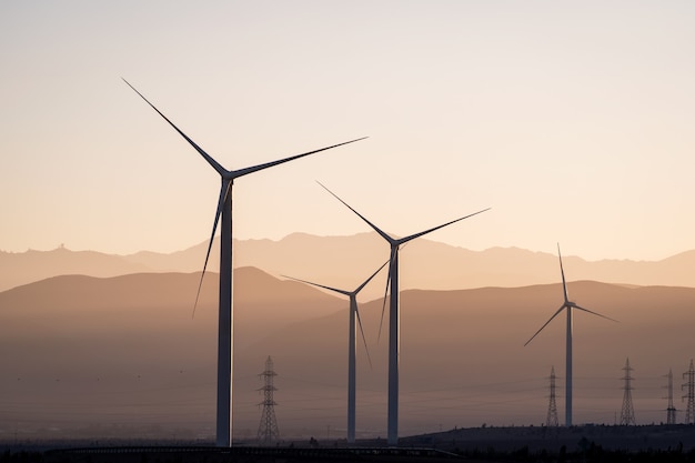 Wind turbines in the desert of Atacama